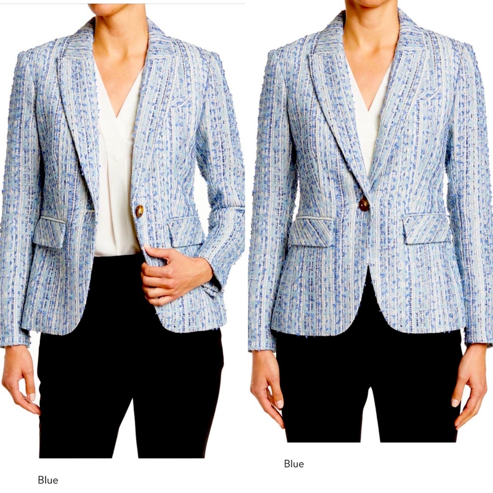 Veronica Beard Tweed One Button Dickey Blazer 10US
